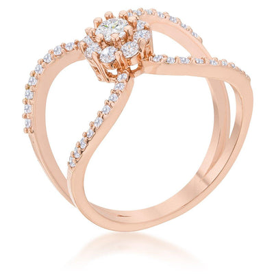 Joyce 0.4ct CZ Rose Gold Delicate Floral Wrap Ring freeshipping - Higher Class Elegance