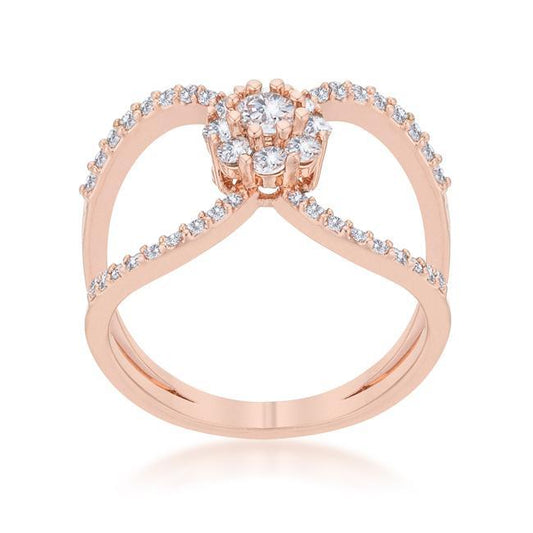Joyce 0.4ct CZ Rose Gold Delicate Floral Wrap Ring freeshipping - Higher Class Elegance