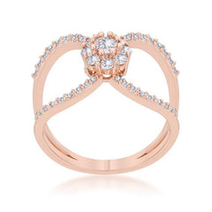 Joyce 0.4ct CZ Rose Gold Delicate Floral Wrap Ring freeshipping - Higher Class Elegance