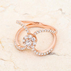 Joyce 0.4ct CZ Rose Gold Delicate Floral Wrap Ring freeshipping - Higher Class Elegance