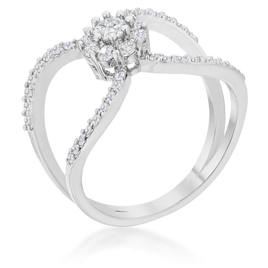 Joyce 0.4ct CZ Rhodium Delicate Floral Wrap Ring freeshipping - Higher Class Elegance