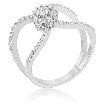 Joyce 0.4ct CZ Rhodium Delicate Floral Wrap Ring freeshipping - Higher Class Elegance
