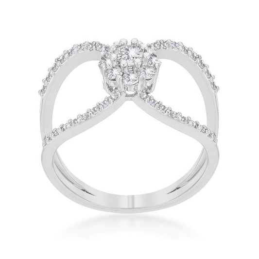 Joyce 0.4ct CZ Rhodium Delicate Floral Wrap Ring freeshipping - Higher Class Elegance
