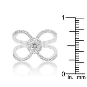 Joyce 0.4ct CZ Rhodium Delicate Floral Wrap Ring freeshipping - Higher Class Elegance