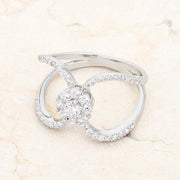 Joyce 0.4ct CZ Rhodium Delicate Floral Wrap Ring freeshipping - Higher Class Elegance
