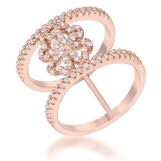 Lauren 0.4ct CZ Rose Gold Delicate Clover Wrap Ring freeshipping - Higher Class Elegance