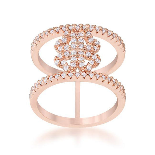 Lauren 0.4ct CZ Rose Gold Delicate Clover Wrap Ring freeshipping - Higher Class Elegance