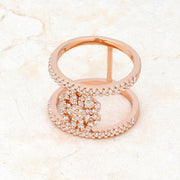 Lauren 0.4ct CZ Rose Gold Delicate Clover Wrap Ring freeshipping - Higher Class Elegance