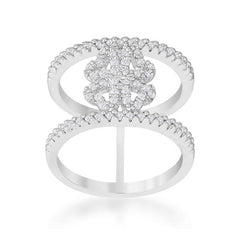 Lauren 0.4ct CZ Rhodium Delicate Clover Wrap Ring freeshipping - Higher Class Elegance