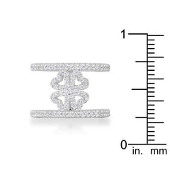 Lauren 0.4ct CZ Rhodium Delicate Clover Wrap Ring freeshipping - Higher Class Elegance