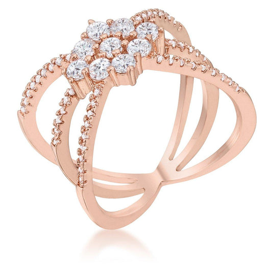 Mindy 0.8ct CZ Rose Gold Delicate Triple Wrap Ring freeshipping - Higher Class Elegance