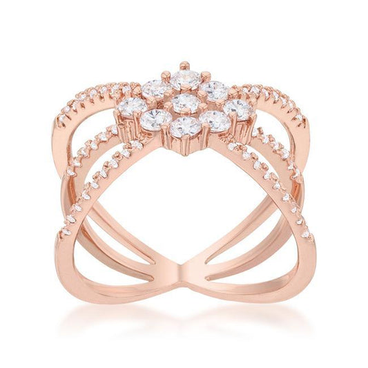 Mindy 0.8ct CZ Rose Gold Delicate Triple Wrap Ring freeshipping - Higher Class Elegance