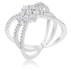 Rhodium Plated Mindy 0.8ct CZ Delicate Triple Wrap Ring freeshipping - Higher Class Elegance