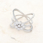 Rhodium Plated Mindy 0.8ct CZ Delicate Triple Wrap Ring freeshipping - Higher Class Elegance