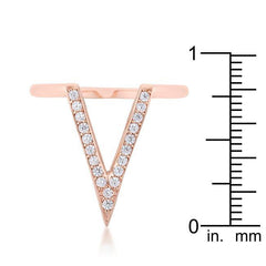 Michelle 0.2ct CZ Rose Gold Delicate V-Shape Ring freeshipping - Higher Class Elegance