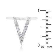 Michelle 0.2ct CZ Rhodium Delicate V-Shape Ring freeshipping - Higher Class Elegance