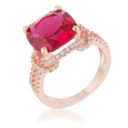 Charlene 6.2ct Ruby CZ Rose Gold Classic Statement Ring freeshipping - Higher Class Elegance