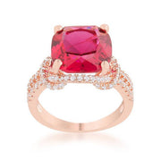 Charlene 6.2ct Ruby CZ Rose Gold Classic Statement Ring freeshipping - Higher Class Elegance
