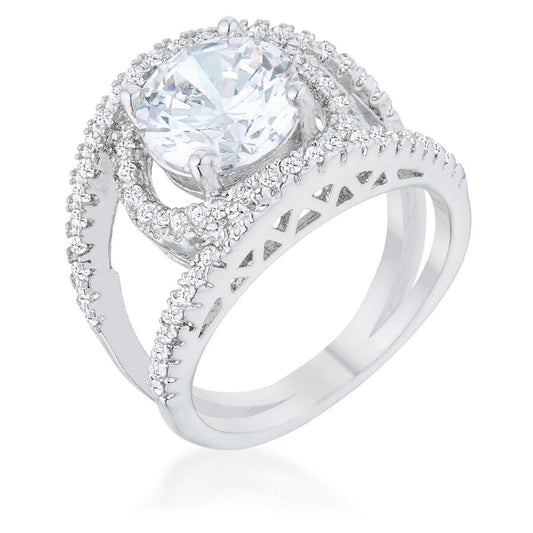 Marcie 3ct CZ Rhodium Contemporary Ring freeshipping - Higher Class Elegance