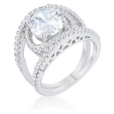 Marcie 3ct CZ Rhodium Contemporary Ring freeshipping - Higher Class Elegance