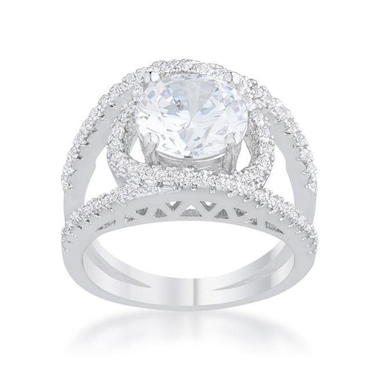 Marcie 3ct CZ Rhodium Contemporary Ring freeshipping - Higher Class Elegance