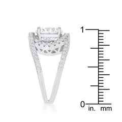 Marcie 3ct CZ Rhodium Contemporary Ring freeshipping - Higher Class Elegance