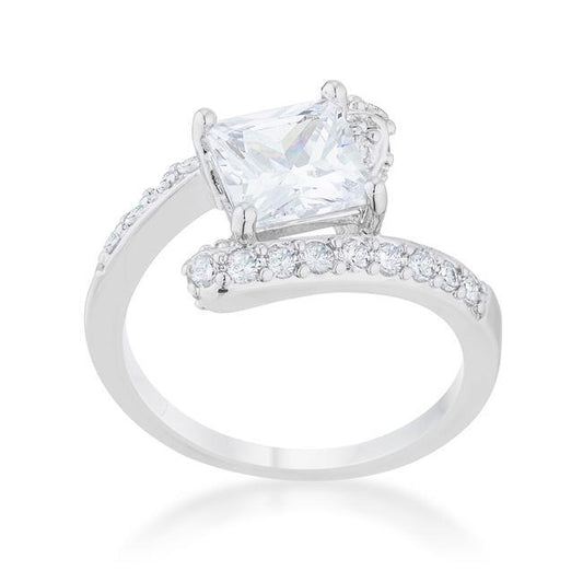 Caroline 2.3ct CZ Rhodium Statement Ring freeshipping - Higher Class Elegance