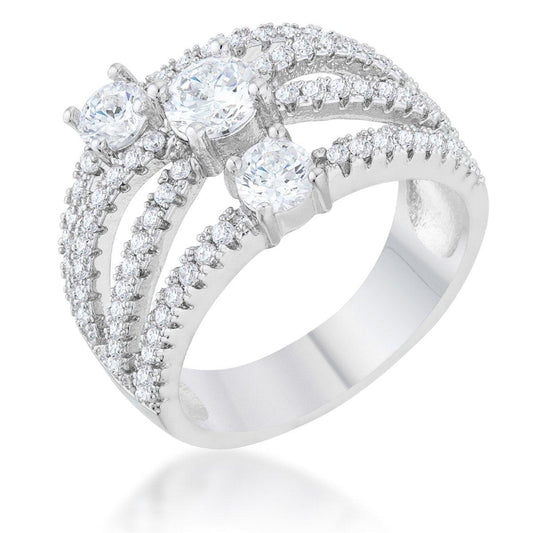 Beatrice 1.8ct CZ Rhodium Statement Ring freeshipping - Higher Class Elegance