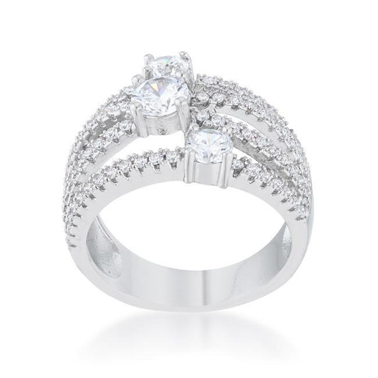 Beatrice 1.8ct CZ Rhodium Statement Ring freeshipping - Higher Class Elegance