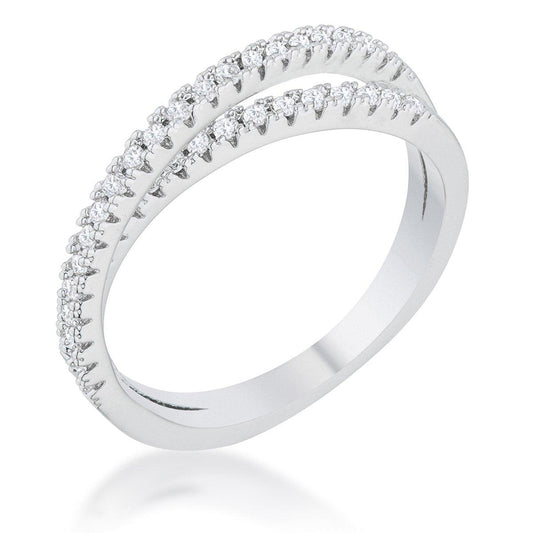 Mara 0.4ct CZ Rhodium Intertwined Simple Ring freeshipping - Higher Class Elegance