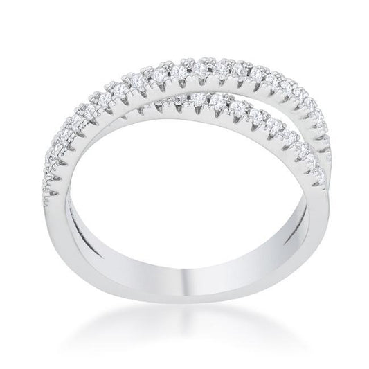 Mara 0.4ct CZ Rhodium Intertwined Simple Ring freeshipping - Higher Class Elegance