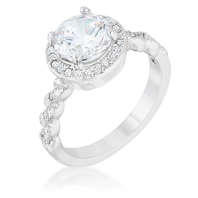 Jordana 2.2ct Clear CZ Rhodium Classic Ring freeshipping - Higher Class Elegance