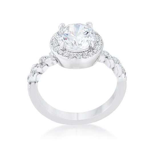 Jordana 2.2ct Clear CZ Rhodium Classic Ring freeshipping - Higher Class Elegance