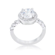 Jordana 2.2ct Clear CZ Rhodium Classic Ring freeshipping - Higher Class Elegance
