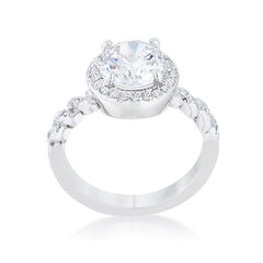 Jordana 2.2ct Clear CZ Rhodium Classic Ring freeshipping - Higher Class Elegance