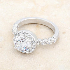 Jordana 2.2ct Clear CZ Rhodium Classic Ring freeshipping - Higher Class Elegance
