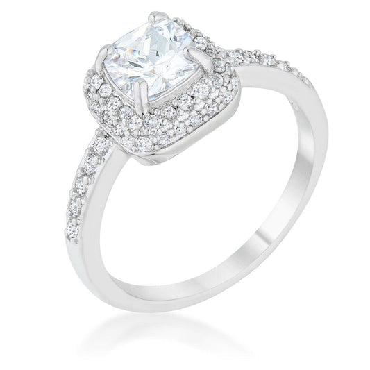 Serena 1.5ct Clear CZ Rhodium Art Deco Ring freeshipping - Higher Class Elegance