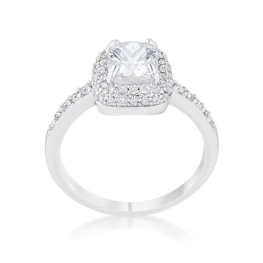 Serena 1.5ct Clear CZ Rhodium Art Deco Ring freeshipping - Higher Class Elegance