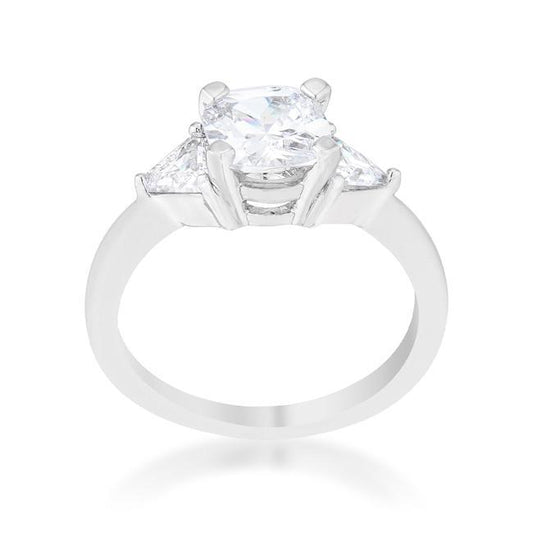 Shonda 1.8ct Clear CZ Rhodium Cushion Classic Statement Ring freeshipping - Higher Class Elegance