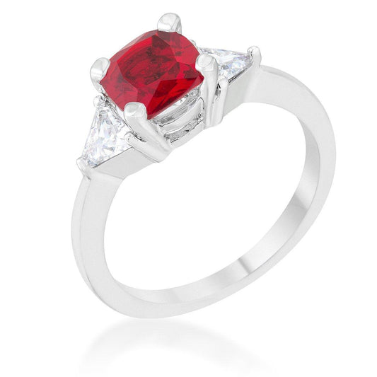 Shonda 1.8ct Garnet CZ Rhodium Cushion Classic Statement Ring freeshipping - Higher Class Elegance