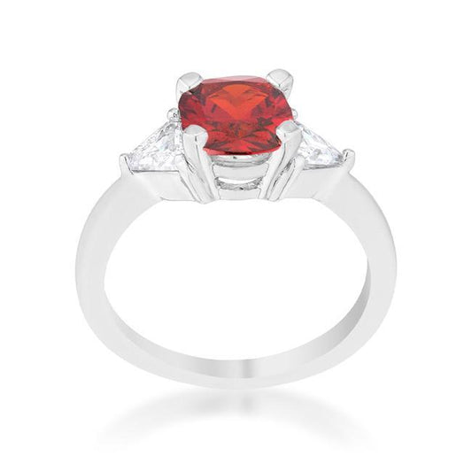 Shonda 1.8ct Ruby CZ Rhodium Cushion Classic Statement Ring freeshipping - Higher Class Elegance