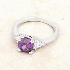 Shonda 1.8ct Amethyst CZ Rhodium Cushion Classic Statement Ring freeshipping - Higher Class Elegance