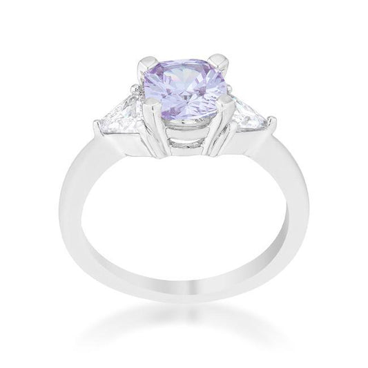 Shonda 1.8ct Lavender CZ Rhodium Cushion Classic Statement Ring freeshipping - Higher Class Elegance