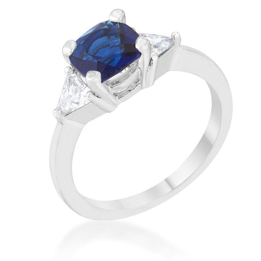 Shonda 1.8ct Sapphire CZ Rhodium Cushion Classic Statement Ring freeshipping - Higher Class Elegance
