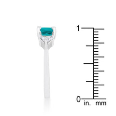 Shonda 1.8ct Aqua CZ Rhodium Cushion Classic Statement Ring freeshipping - Higher Class Elegance