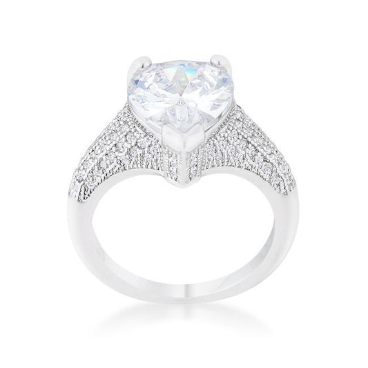 Rhyne 5.8ct CZ Rhodium Pear Cocktail Ring freeshipping - Higher Class Elegance