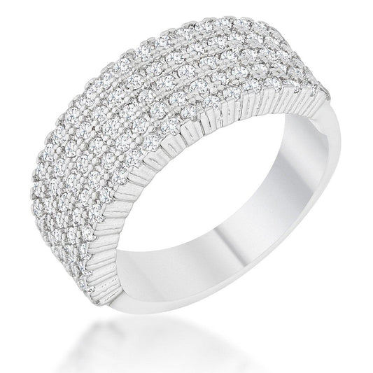 Gwen 1ct CZ Rhodium Wide Ring freeshipping - Higher Class Elegance