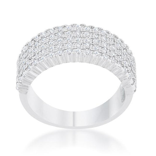Gwen 1ct CZ Rhodium Wide Ring freeshipping - Higher Class Elegance