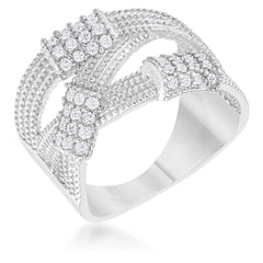 Peyton 0.36ct CZ Rhodium Wide Cable Statement Ring freeshipping - Higher Class Elegance