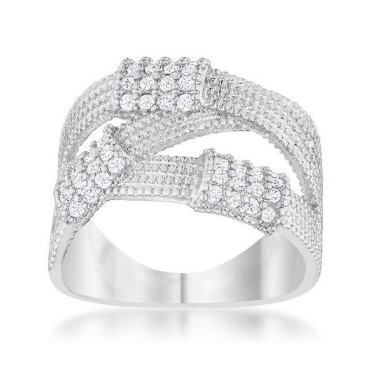 Peyton 0.36ct CZ Rhodium Wide Cable Statement Ring freeshipping - Higher Class Elegance